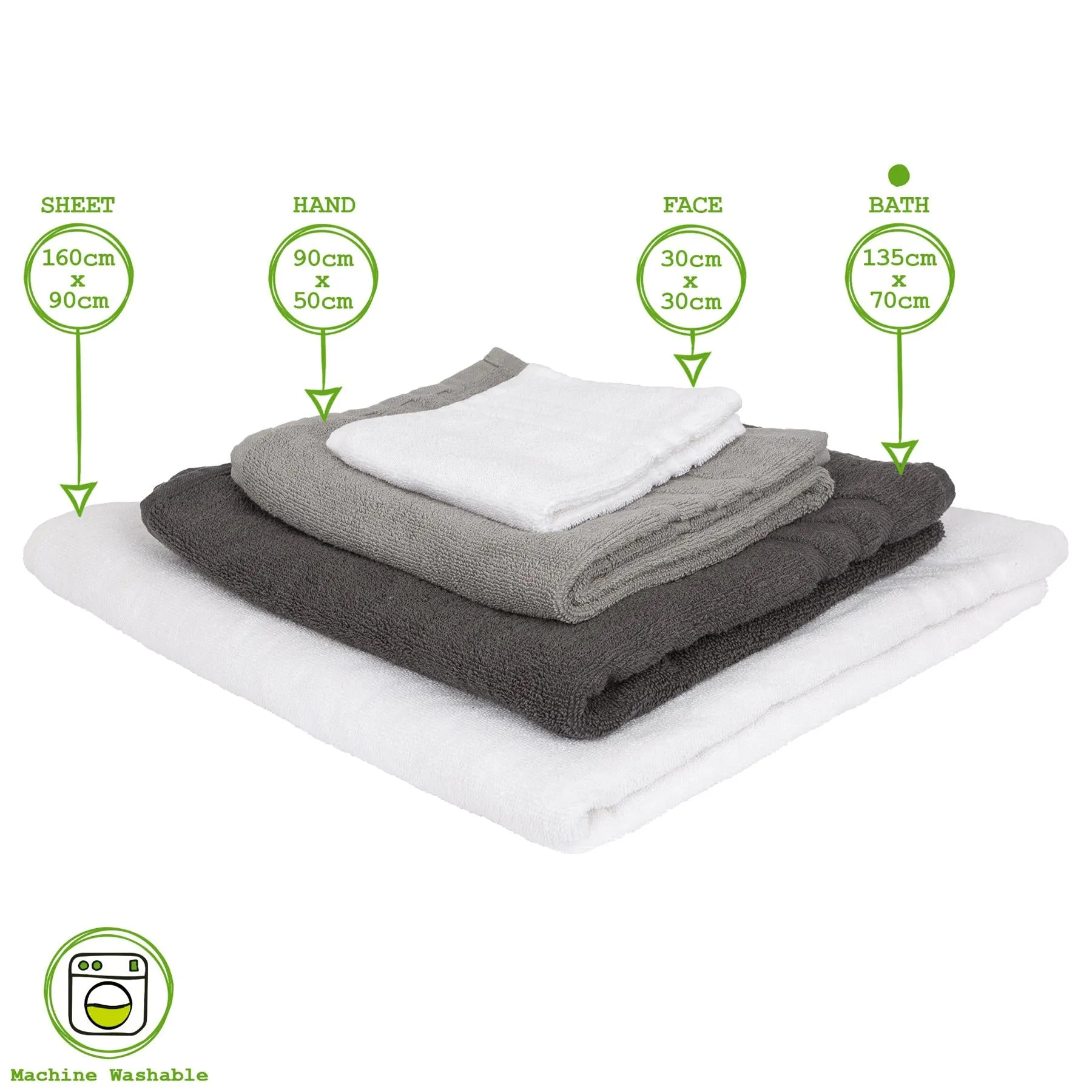 135cm x 70cm Cotton Bath Towel - By Nicola Spring