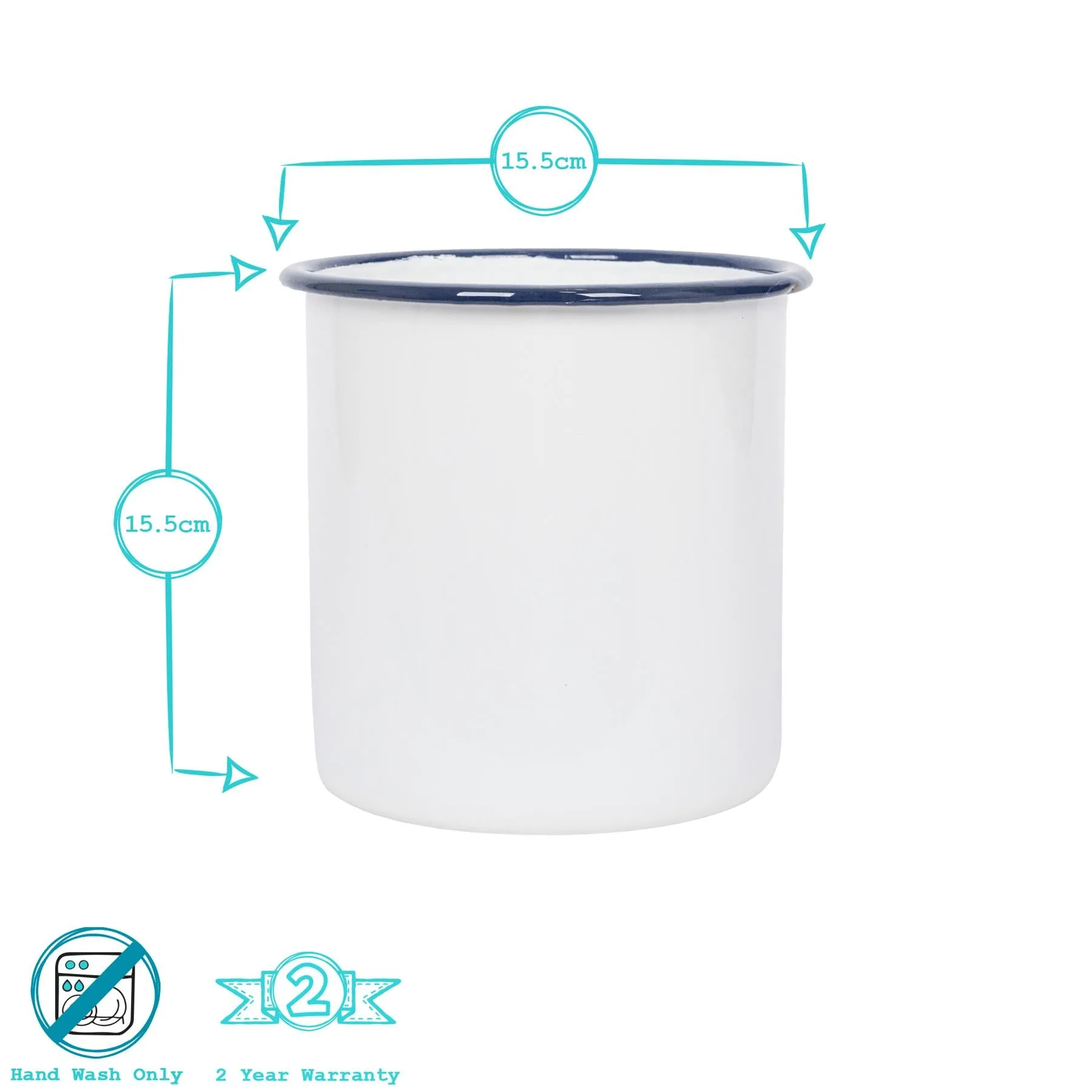 15.5cm White Enamel Utensil Holder - By Argon Tableware