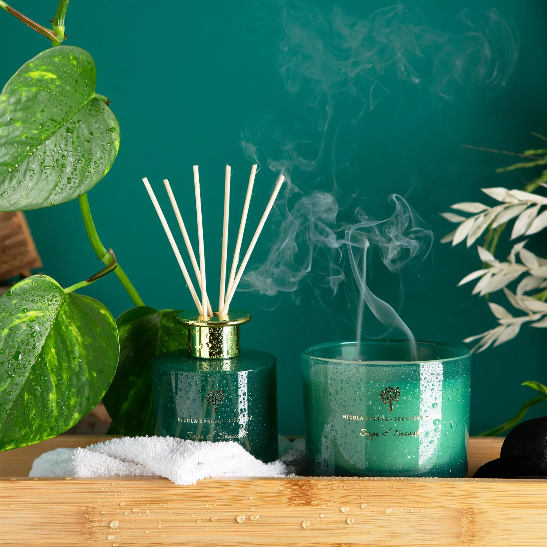 200ml Sage & Seasalt Scented Reed Diffuser - By Nicola Spring