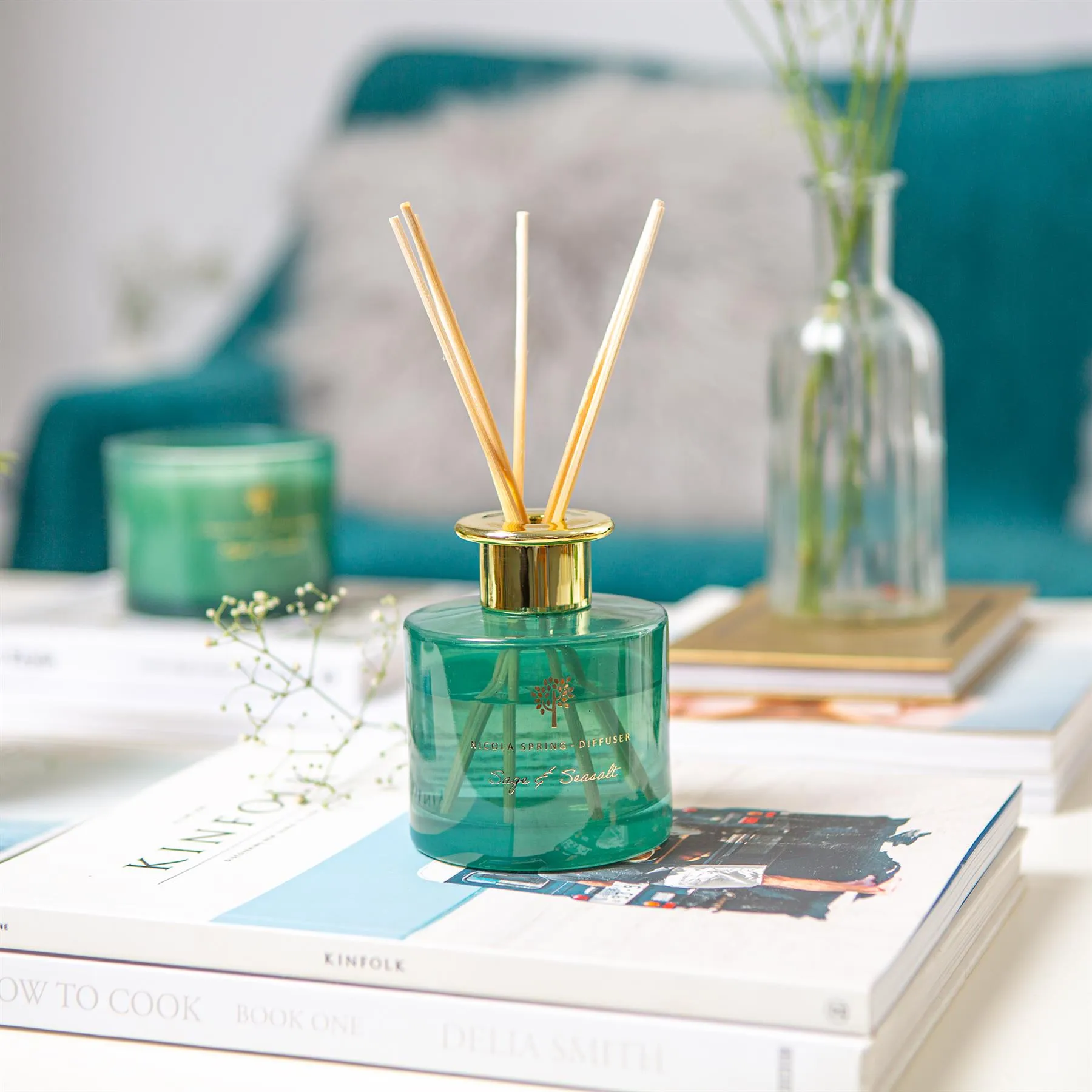 200ml Sage & Seasalt Scented Reed Diffuser - By Nicola Spring