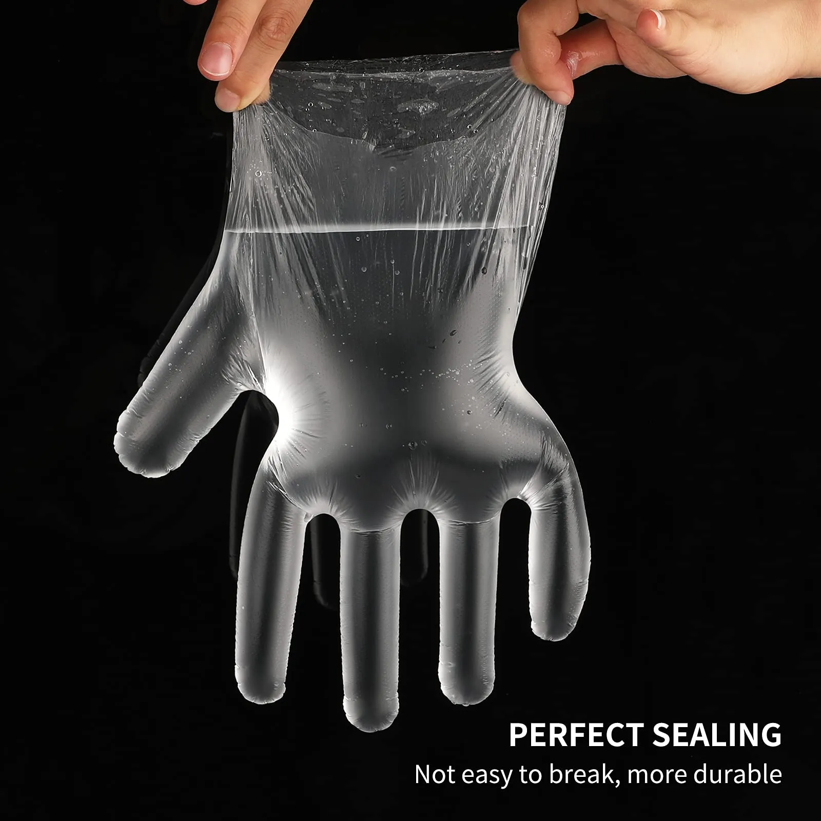 500PCS Thick Large Disposable PE Gloves, Multi Purpose Plastic Hand Gloves, Cleaning Disposable Glove for Kitchen and Garden