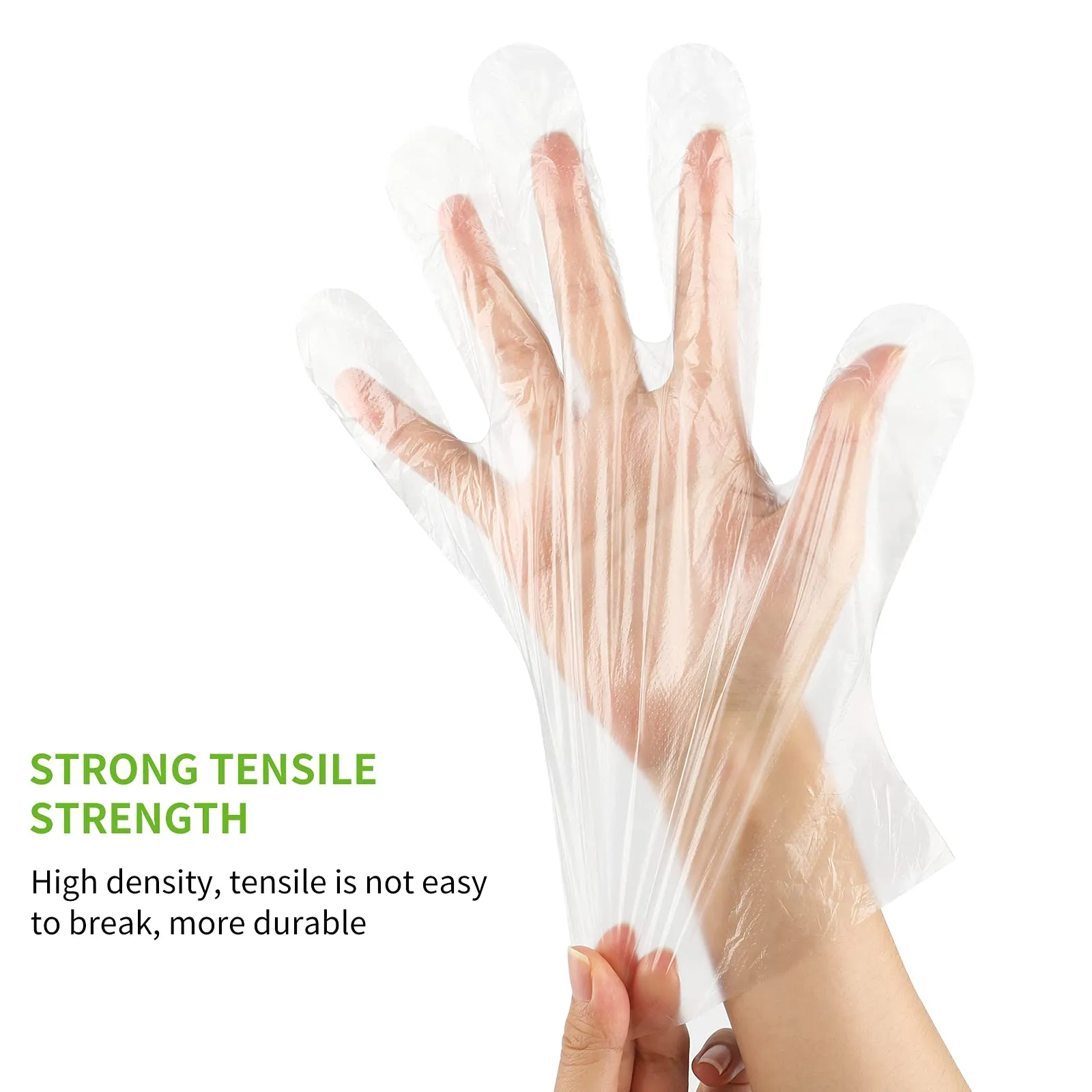 500PCS Thick Large Disposable PE Gloves, Multi Purpose Plastic Hand Gloves, Cleaning Disposable Glove for Kitchen and Garden