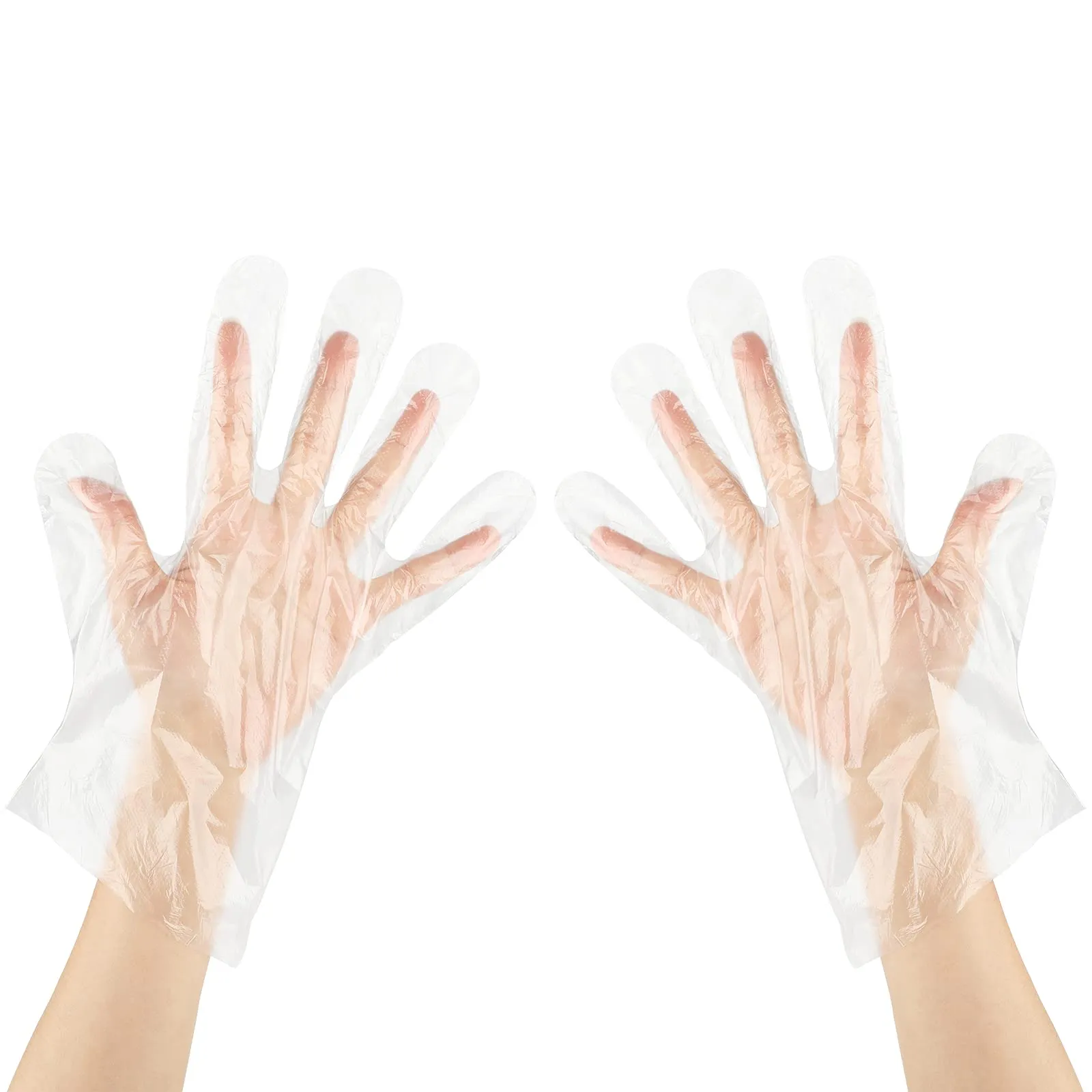 500PCS Thick Large Disposable PE Gloves, Multi Purpose Plastic Hand Gloves, Cleaning Disposable Glove for Kitchen and Garden