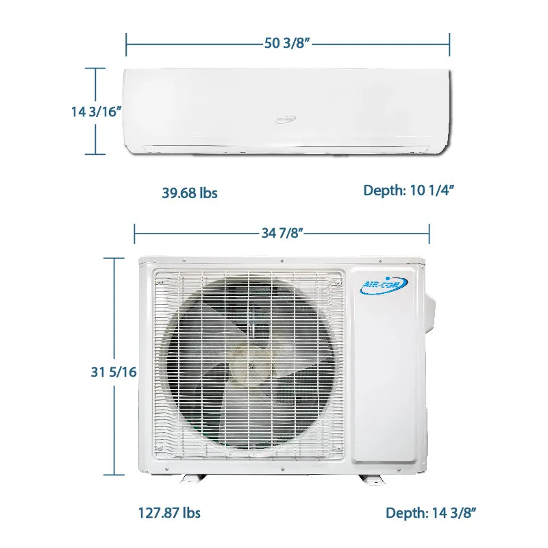 Air-Con Eclipse Series 30000 BTU 18.9 SEER Ductless Mini Split Air Conditioner 15ft Lineset & Wiring