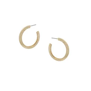 Brushed Gold .75 inch Earrings