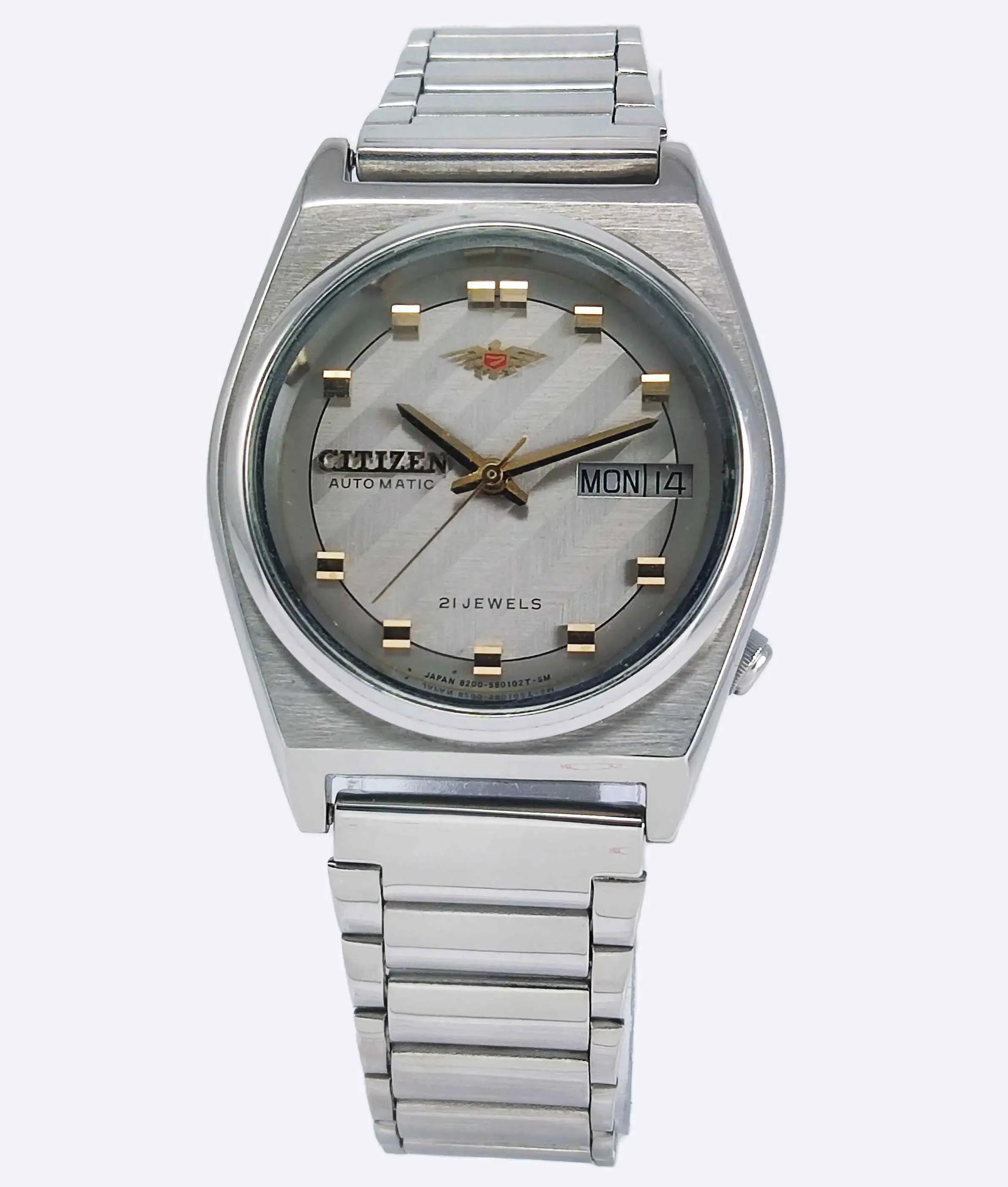 Citizen Automatic 8200A Gray Dial 21 Jewels Day Date Men's Mechanical Watch