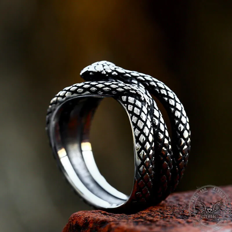 Cobra Twist Snake Stainless Steel Ring