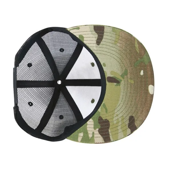 Decky 6307 - MultiCam High Crown Trucker Hat, Camo Flat Bill Trucker Cap - CASE Pricing