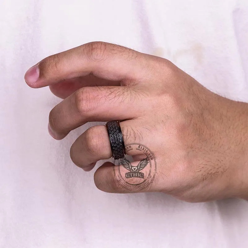 Dragon Scale Stainless Steel Spinner Ring