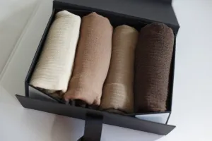 Gift Box for Ladies, 4 pack crinkle cotton scarves, Cotton Hijabs