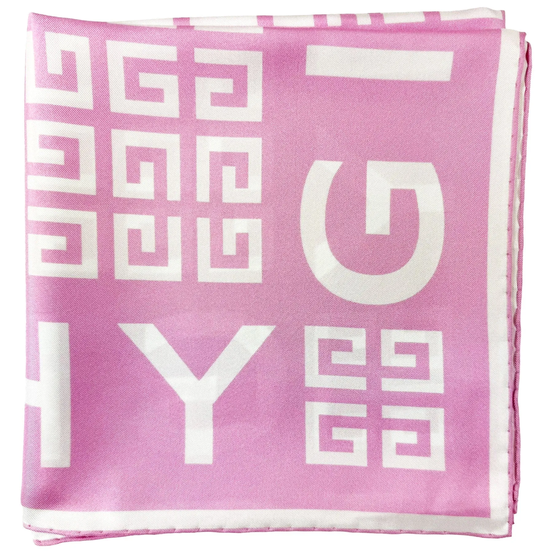 Givenchy Scarf Pink 4G Design - Square Twill Silk Foulard SALE