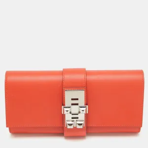 Herm&egrave;s Capucine Swift Leather Medor Clutch 23