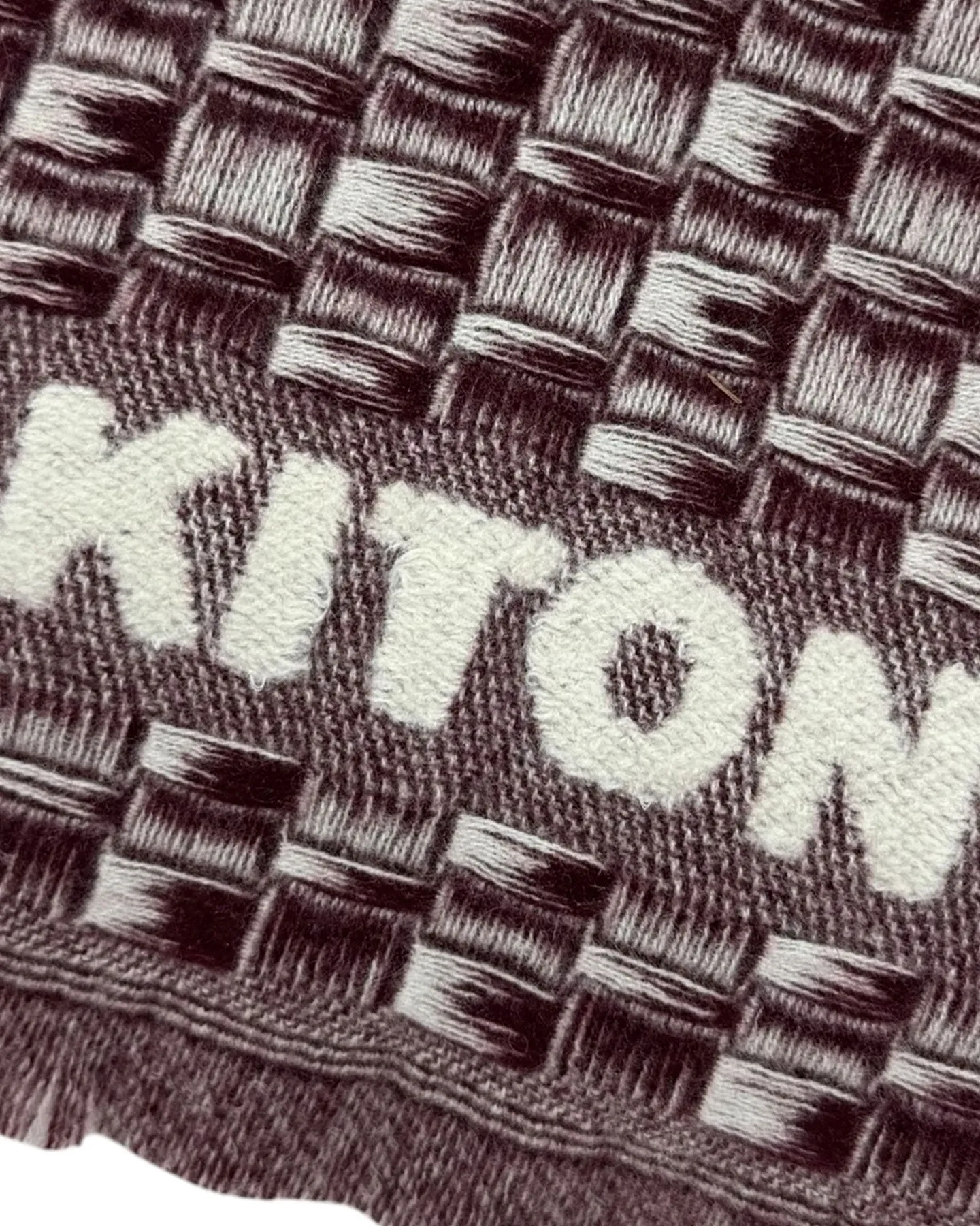 Kiton Cashmere Scarf Maroon Basketweave - Men Luxury Shawl SALE