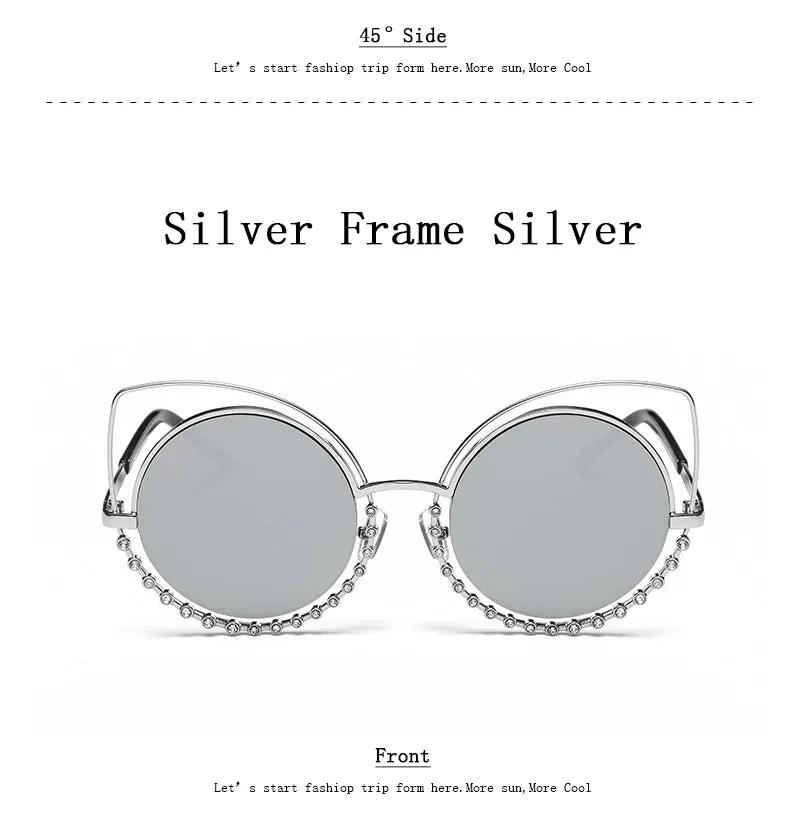 Luxury Cat Eye RunBird Diamond Sunglasses