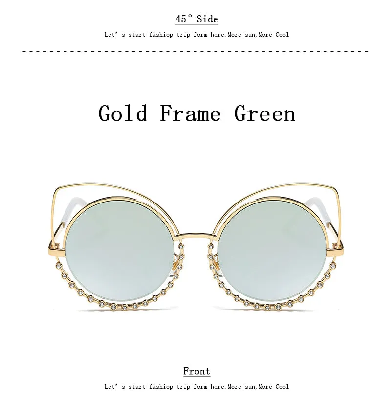 Luxury Cat Eye RunBird Diamond Sunglasses