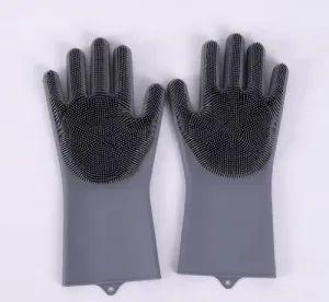 Multispace Silicone Hand Gloves For Dish Washing Bathroom Cleaning And Kitchen (Pack of 1 mix color)