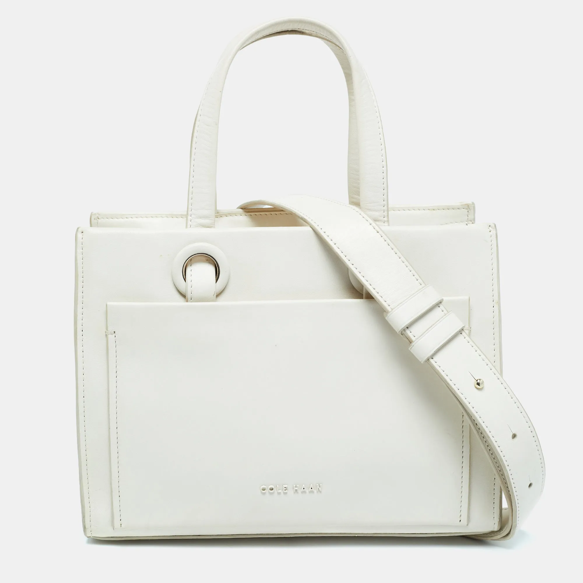 Off  White Leather Grand Series Tote