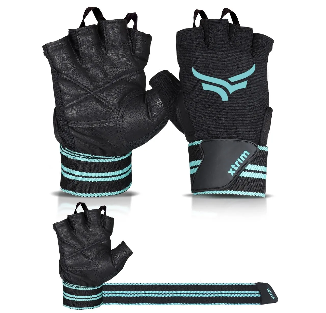 One Size Fits All Unisex Leather Gym Gloves   Gym Gloves for Men and Women (BUY 1 GET 1 FREE )