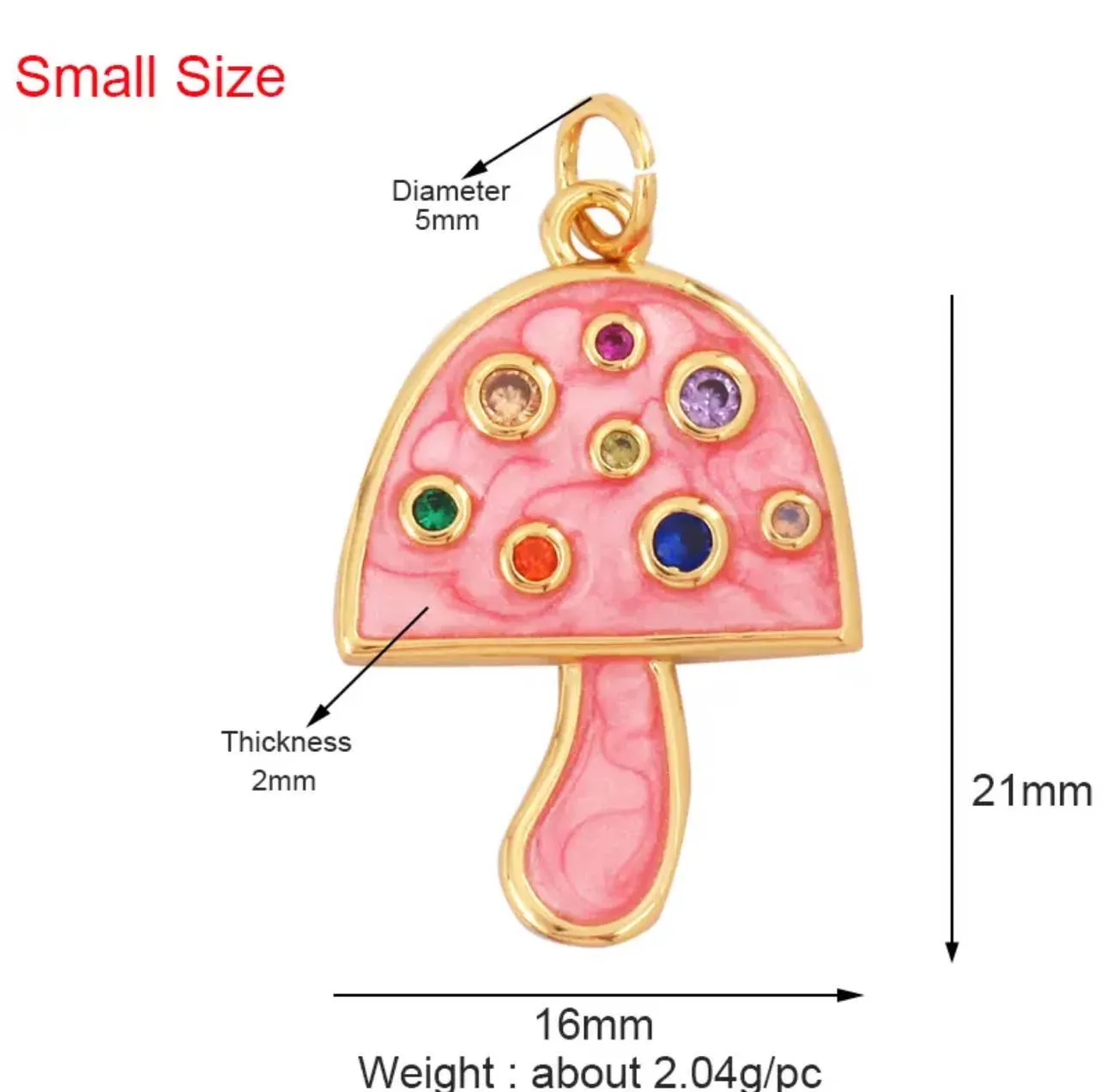 Pink Mushroom Charm