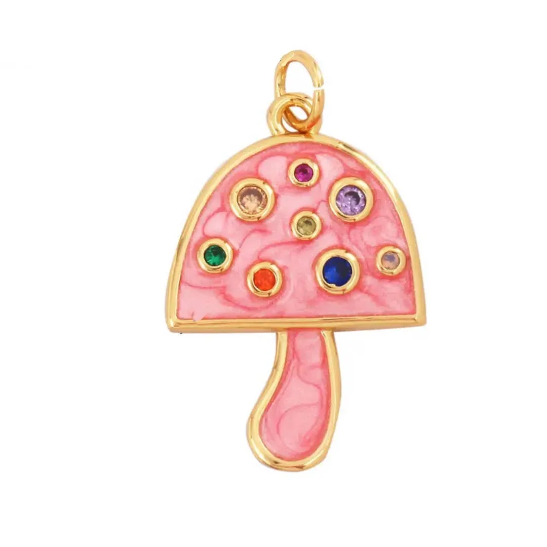 Pink Mushroom Charm