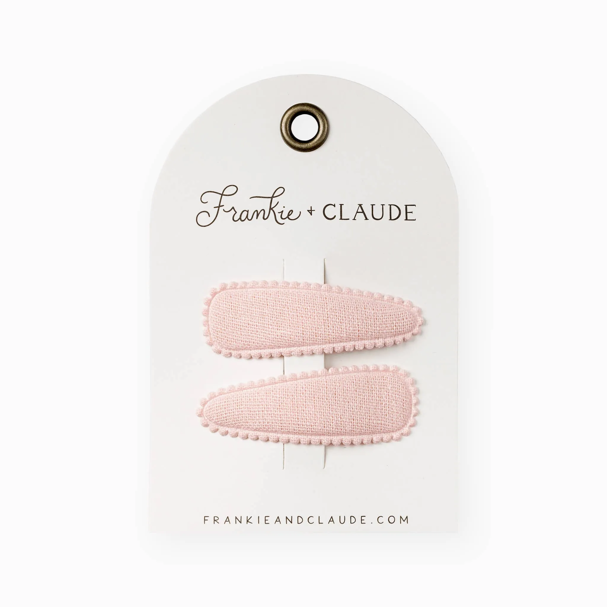 Pink Raised Stitch Fabric Hair Clips