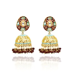 Preethi Meenakari Gold Jhumka