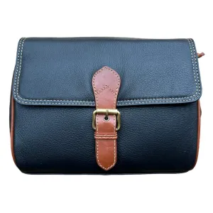 Prelude Black Half Flap Shoulder Bag