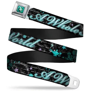 Princess Gem Full Color Turquoise Seatbelt Belt - Aladdin A WHOLE NEW WORLD/Story Script Webbing