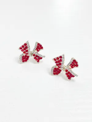 Rhinestone Bow Earrings