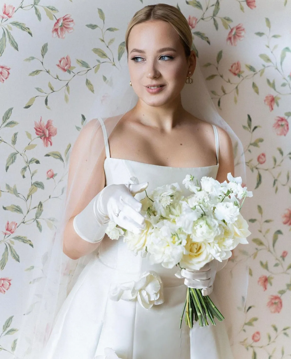 Satin Medium Length Wedding Gloves