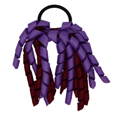 School Hair Accessories Short Curly Ponytail Streamer Hair Tie - Burgundy (28 colours options to pick from)