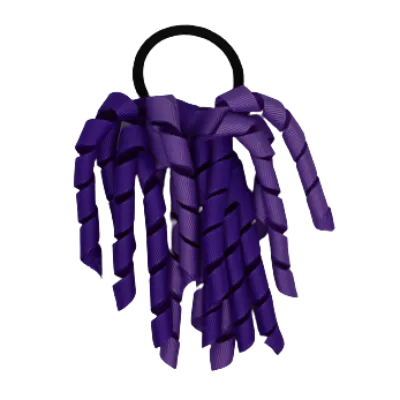 School Hair Accessories Short Curly Ponytail Streamer  Hair Tie - Purple (28 colours options to pick from)
