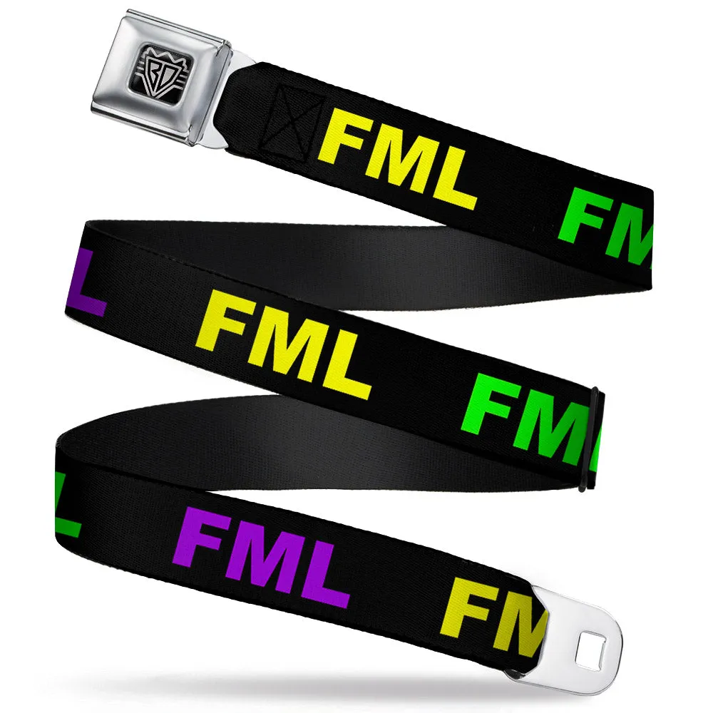 Seatbelt Belt - FML Black/Yellow/Green/Purple