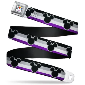 Seatbelt Belt - Mickey Mouse Ears Icon Asexual Pride Flag Webbing
