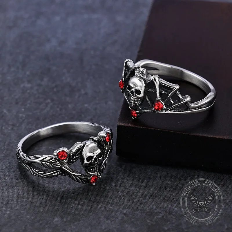 Spider Thorns Stainless Steel Skull Ring