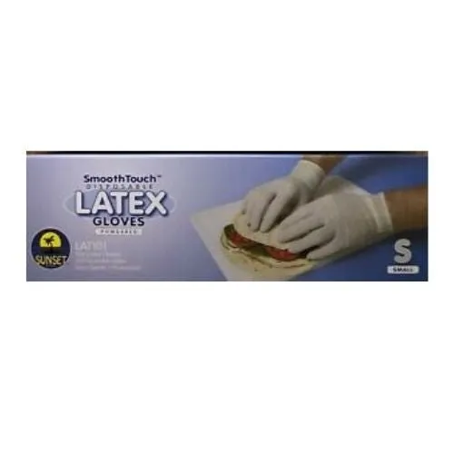 Sunset SmoothTouch Disposable Latex Gloves Powdered Non-Sterile (Small) 100 pcs