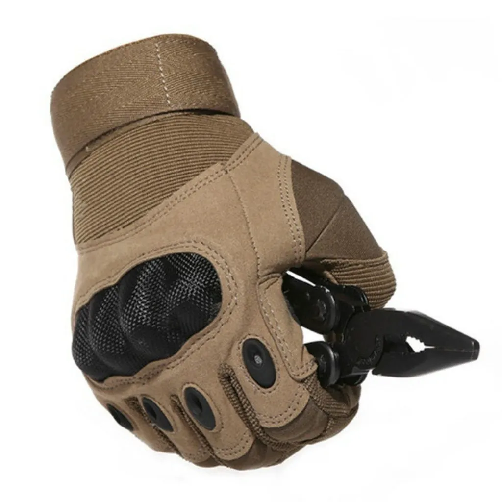 Two Pairs Gloves Hard Military Knuckle Tactical Gloves Motorbike Motorcycle ATV Riding Army Combat Full Finger Gloves for Men