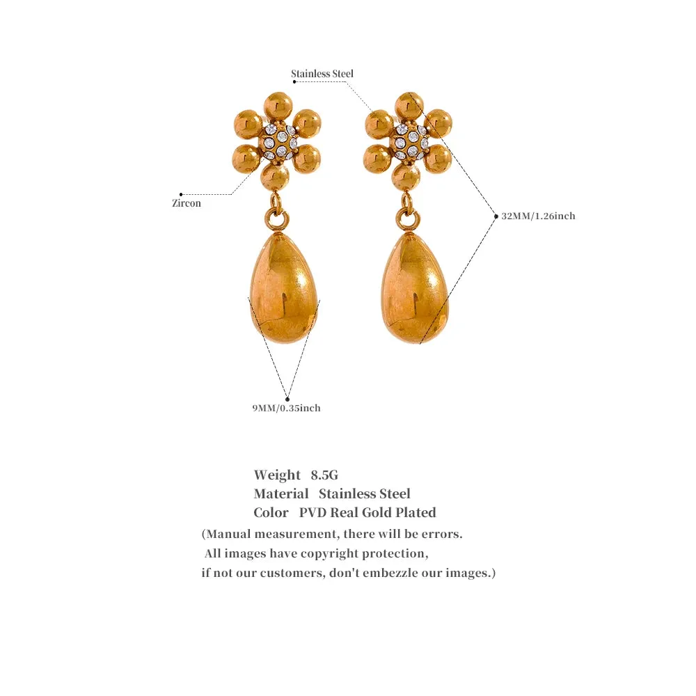 Water Drop CZ Dangle Earrings
