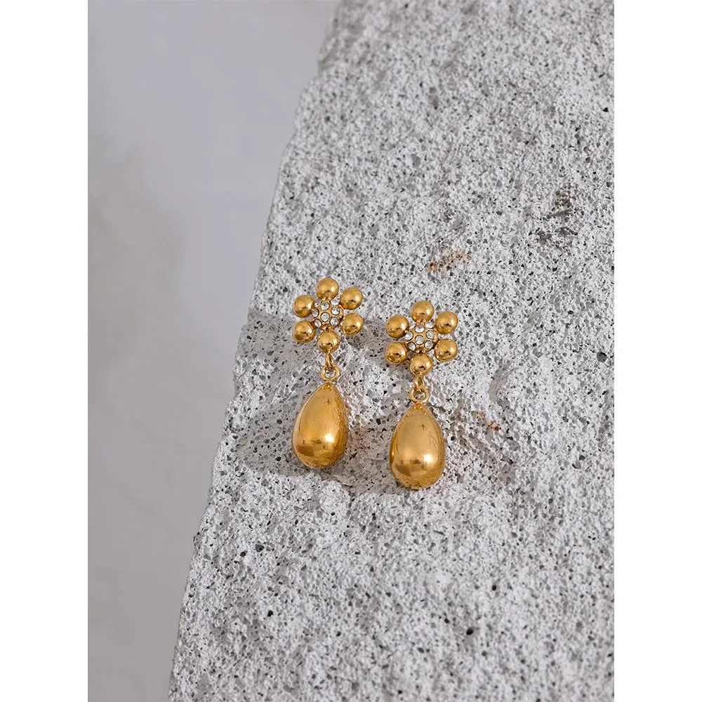 Water Drop CZ Dangle Earrings