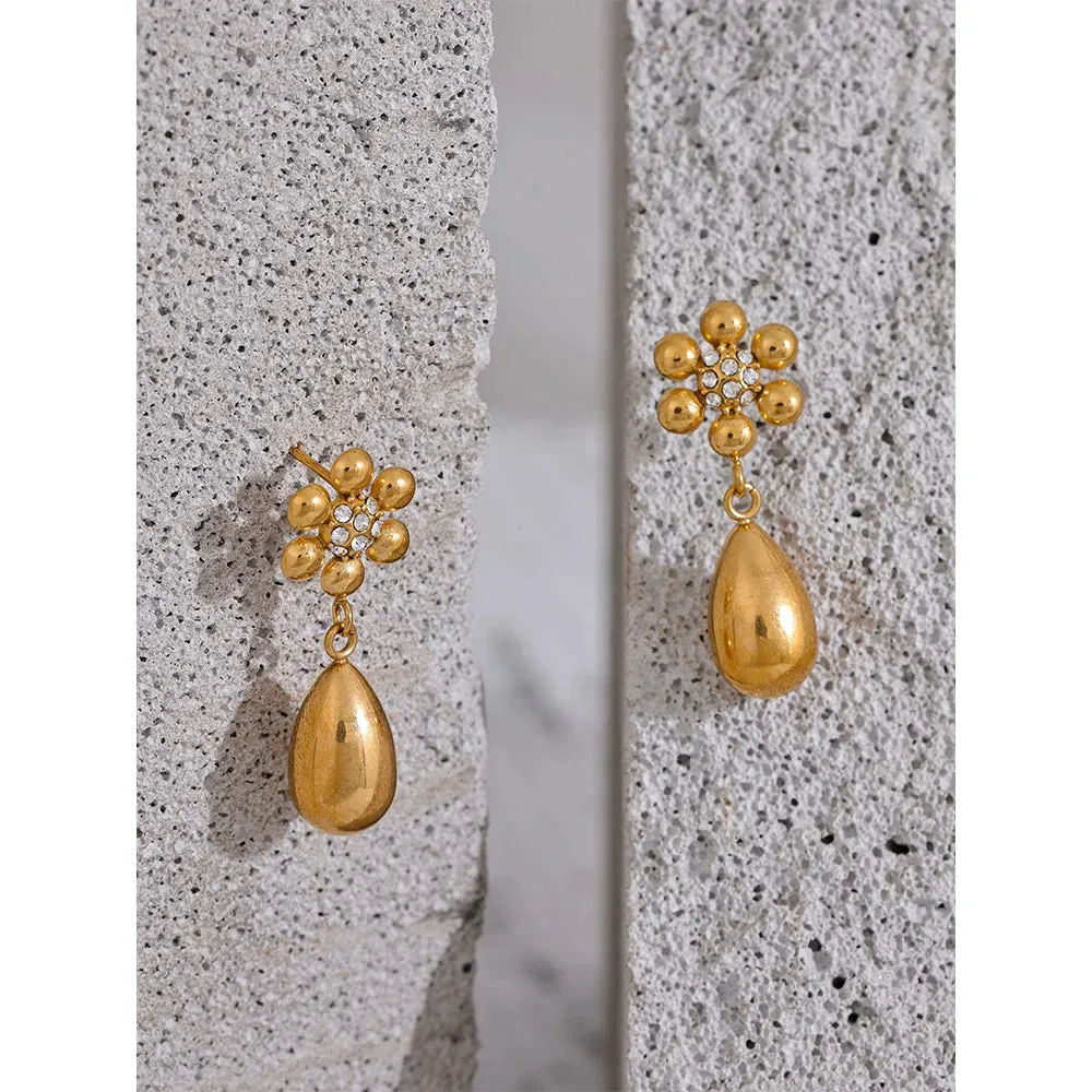 Water Drop CZ Dangle Earrings