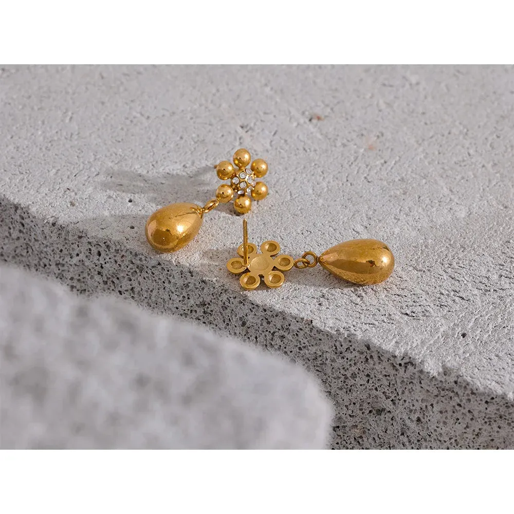 Water Drop CZ Dangle Earrings